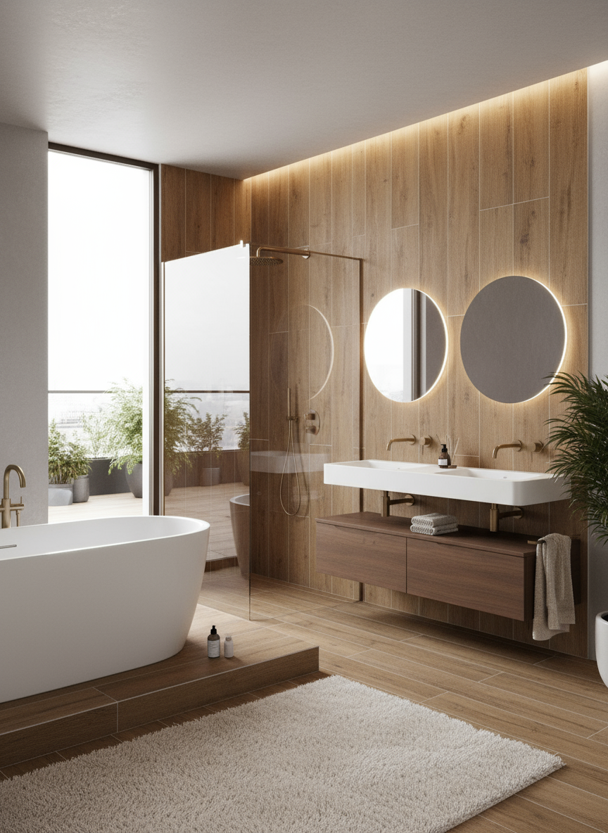 Firefly_Gemini Flash_erstelle ein modernisiertes Badezimmer mit Atlas Concorde Log Icon Select Amber 20x15 671776