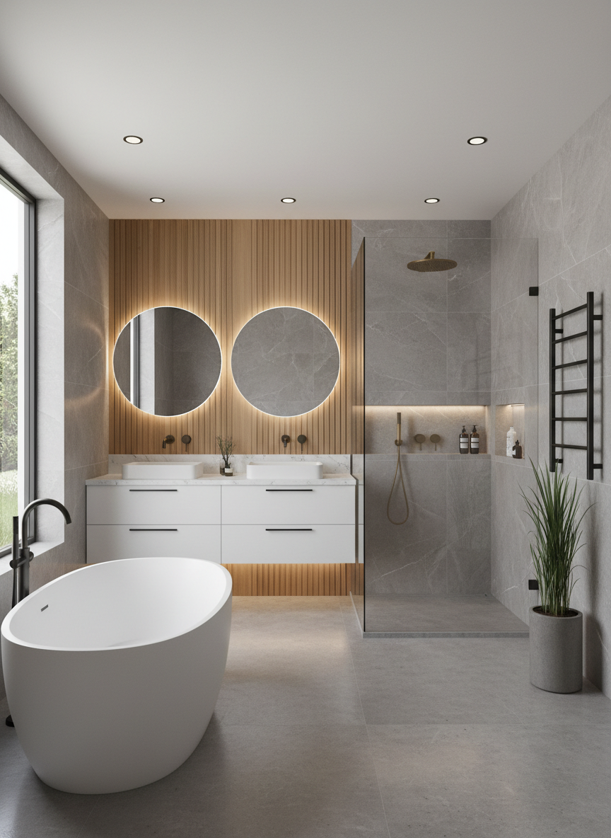 Firefly_Gemini Flash_erstelle ein modernisiertes badezimmer 843281